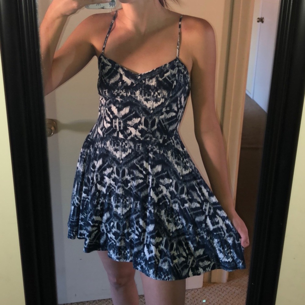 Aeropostale Navy Blue & White Sundress